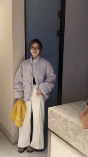 小版型羽绒服2025冬季短款修身立领小个子立领色系纯正立领面包服