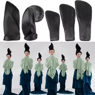 春晚只此青绿头饰孟庆旸同款成人舞蹈演出儿童古风假发千里江山