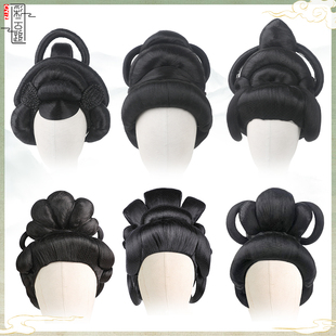 古装假发唐风贵妃造型反串 假发套一体式全头套女短款发髻全发套