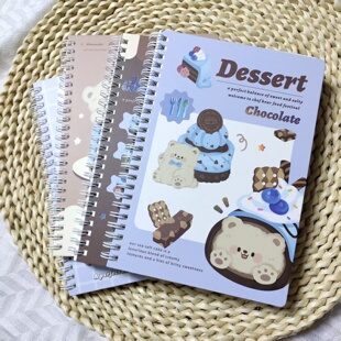 德派A5线圈本硬纸面记事本学生通用加厚笔记本卡通可爱横线日记本