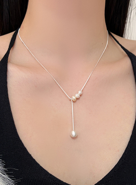 巴洛克淡水珍珠轻奢复古锁骨链