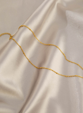 白色贝母桃花吊坠金色锁骨链女