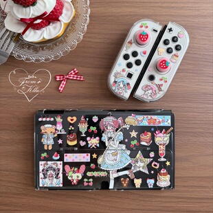 可露露原创昭和点心屋switch保护套2代nsoled任天堂硬壳少女复古