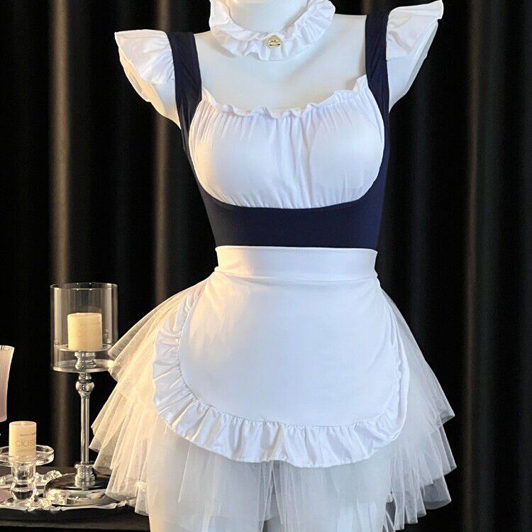 情趣床上可爱私房水手女佣套装新款纯欲风性感女仆制服带胸垫睡裙