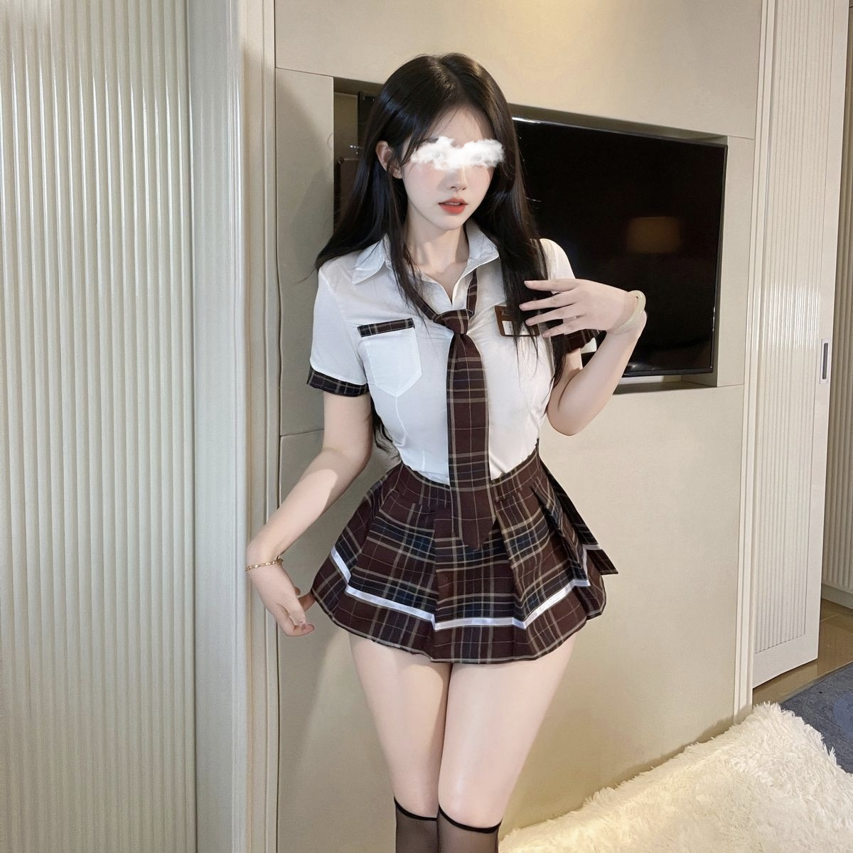 jk套装床上性感制服校园JK收腰日系学院风睡衣情趣主播超短百褶裙