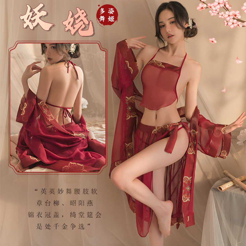 汉服睡衣大码情趣宫廷款超仙公主古装贵妃性感古风女睡裙古代寝服