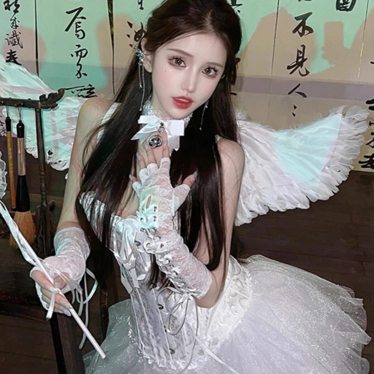 万圣节网红兔女郎角色扮演qqny派对小恶魔天使cosplay肚兜情q内衣