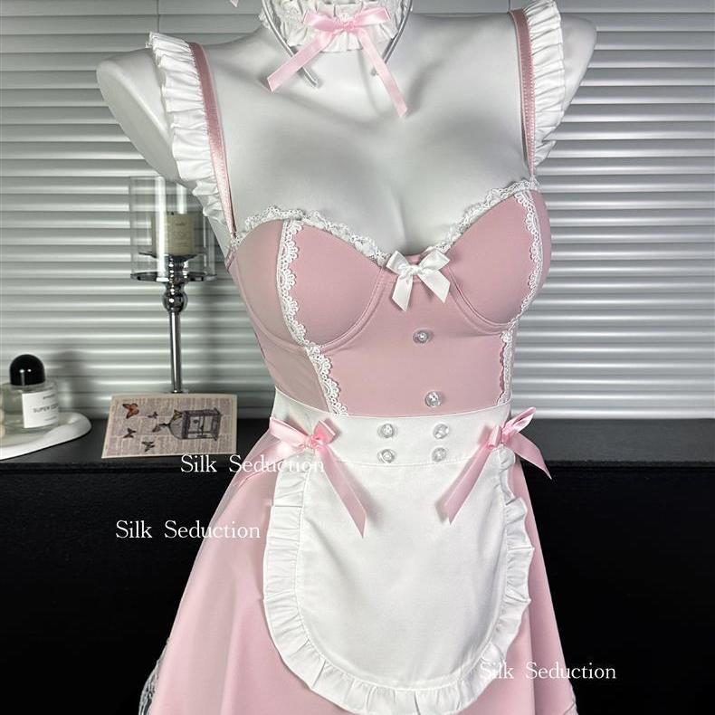 性感可爱女仆装睡衣女仆带钢托聚拢纯欲风吊带睡裙高级感制服套装