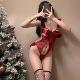 趣情内衣趣味诱惑装 女性感睡衣圣诞制服纯欲qqny红色新年连体衣