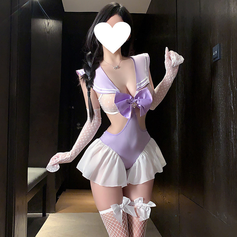 情趣味内衣纯欲学院风cos连体衣性感制服站袍诱惑睡衣大尺度qqny