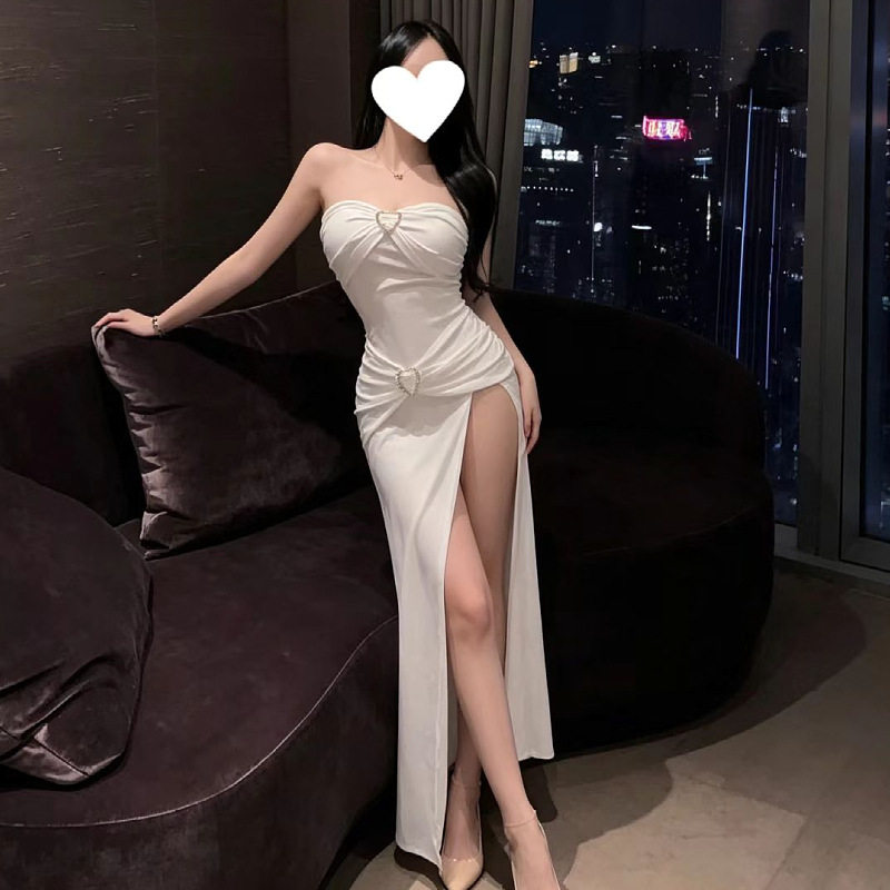 情趣性感气质高级感若隐若现漏肩高开叉网纱透视连身裙约会制服女