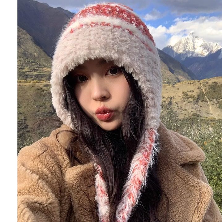 毛绒帽子女秋冬季保暖毛茸茸