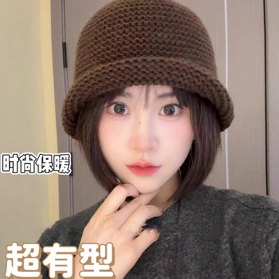 卷边纯色百搭渔夫帽子女2025新款