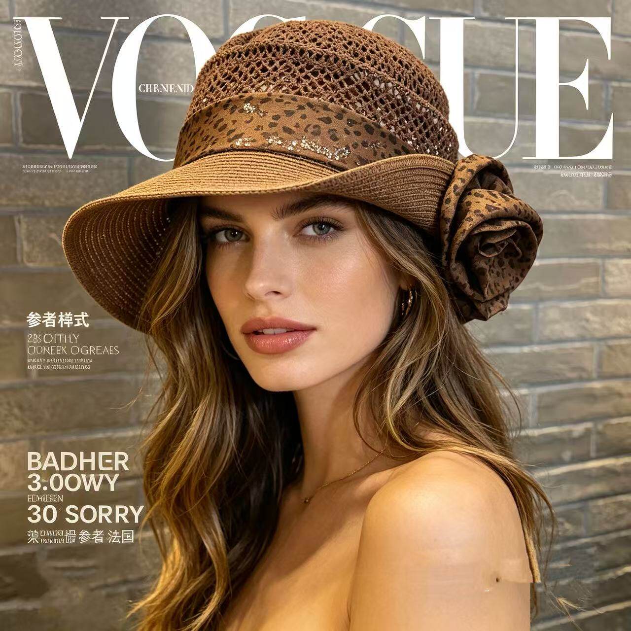 V59【法式.复古翘边玫瑰】礼帽女赫本风翘边玫瑰设计显脸小高级感