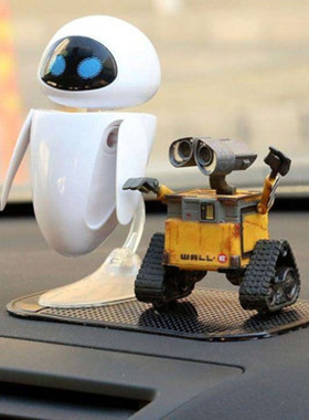 迪士机器人总动员WALL-E 瓦力伊娃情侣礼物玩具车载摆件可懂手办