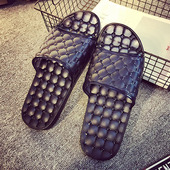 水晶透明塑料凉拖浴室宾馆海边室外家居家防滑拖鞋 男夏情侣不臭脚