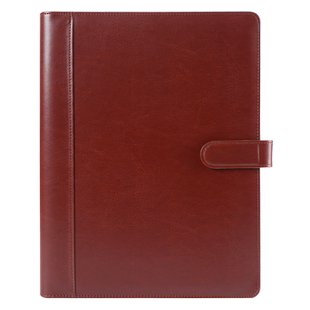 A4多功能文件夹皮质活页经理夹定制办公销售谈判夹谈单本展业夹收纳册带计算器笔插商务置业顾问销讲夹资料册