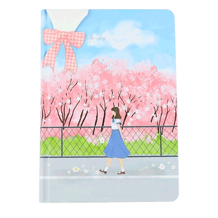 金谷网红手账本日系彩页插画少女心可爱加厚笔记本子大学生用小清新随身便携日记本文具小记事本