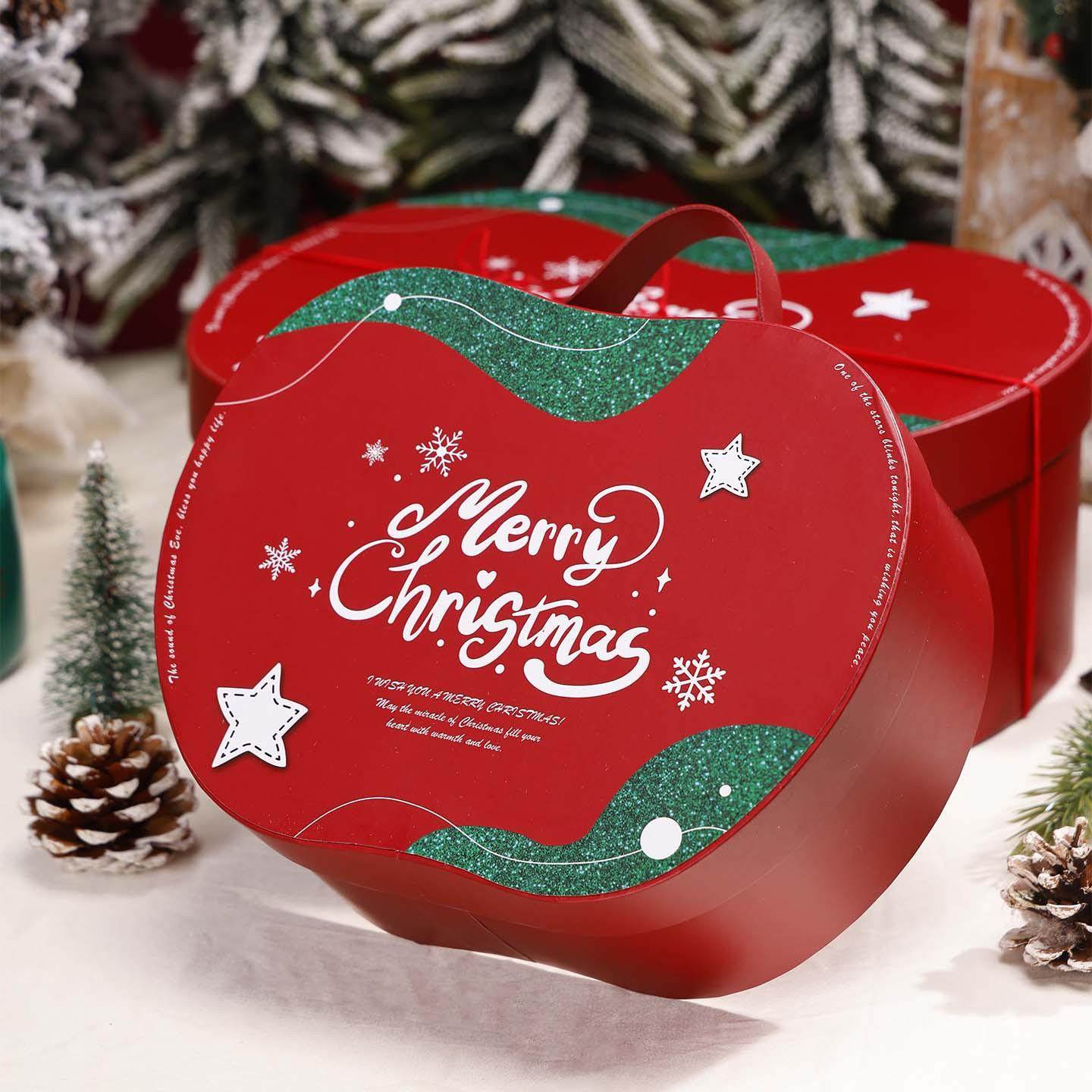 2026创意圣诞礼盒平安夜苹果盒围巾礼品包装盒子巧克力糖果礼物盒
