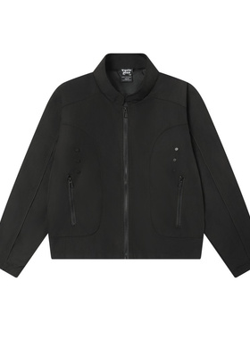 GOSNACE/GOS尼龙复古休闲短款拉链春秋立领cleanfit黑色飞行夹克