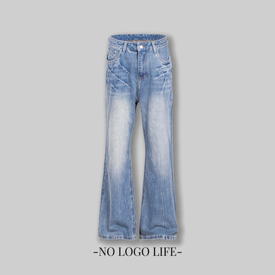 NOLOGO闪电爆裂纹牛仔裤