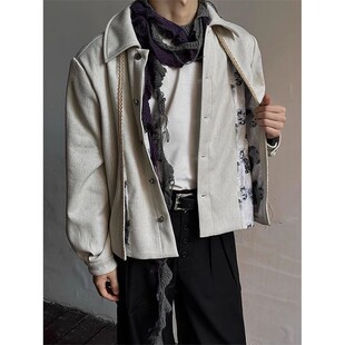 TAICHIISM宫廷花卉进口亚麻混纺面料短宽肌理编织多形态春款夹克