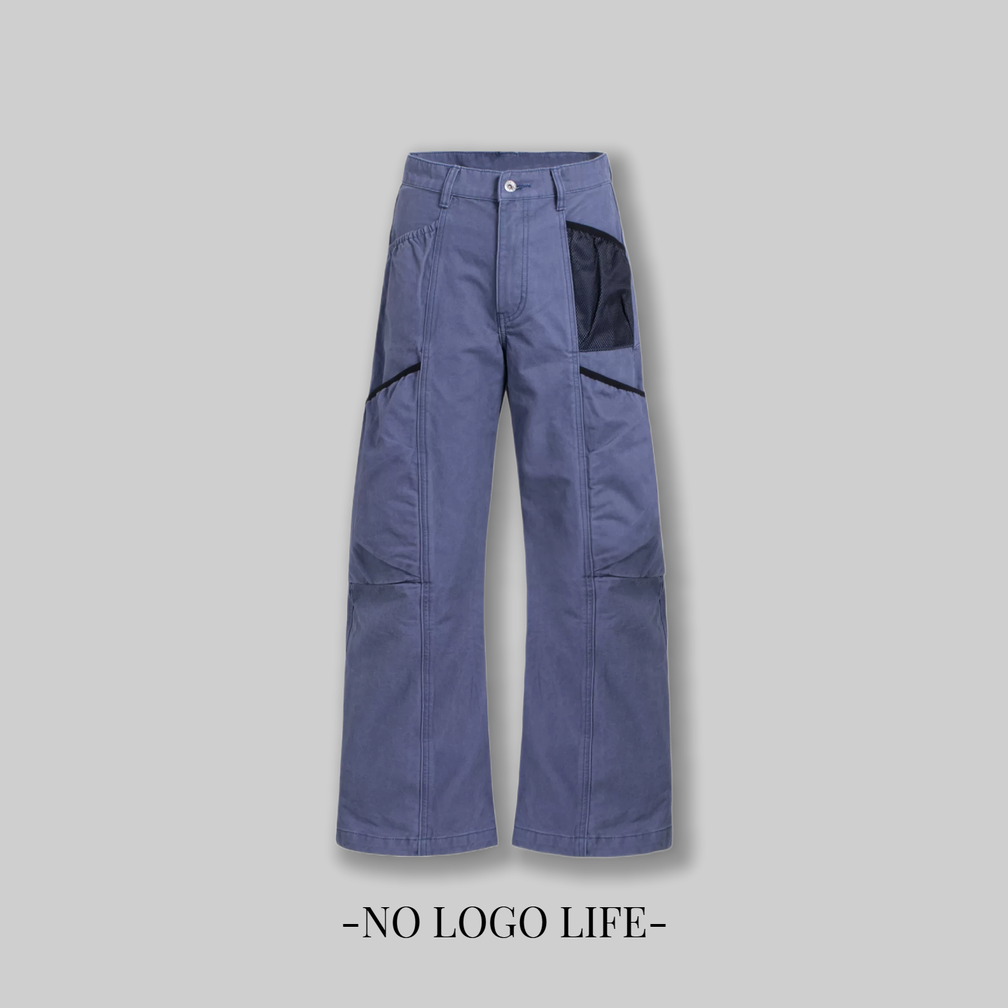 NOLOGO交叉多口袋工装弯刀园丁裤