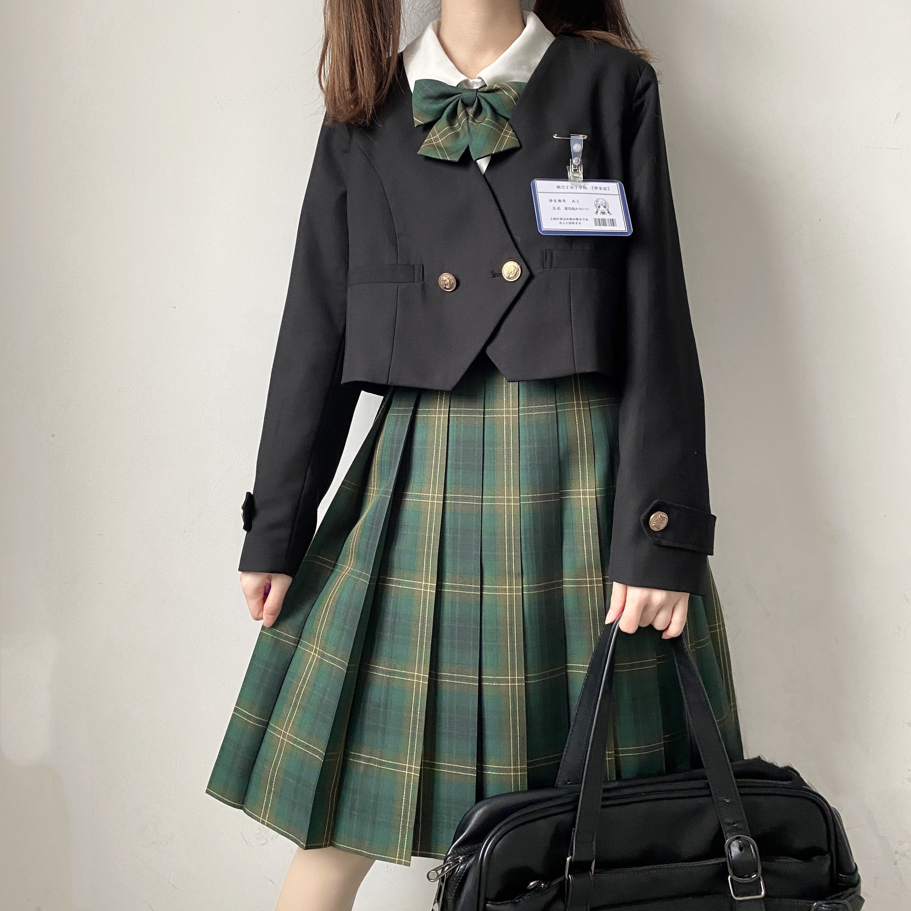 jk原创自制风无领刺绣徽章小西服