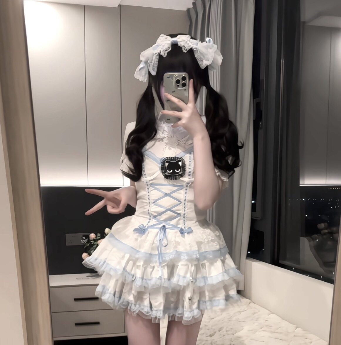 doll洋装Lolita公主雷姆自设吊带蝴蝶结cos爱丽丝姬袖衬衫中古