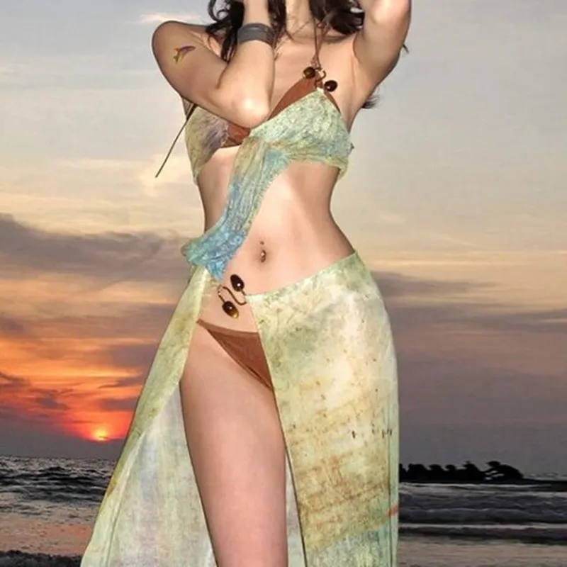 绝美复古性感深V泡温泉欲泳衣成人海岛纯修身蜜月女款2025比基尼