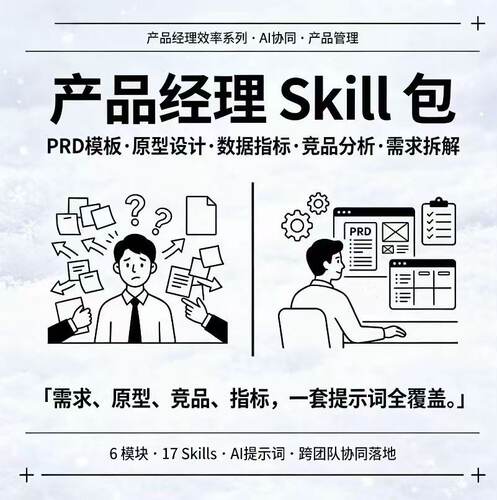 产品经理skill包prd流程图AIagent技能龙虾workbuddy技能工作流