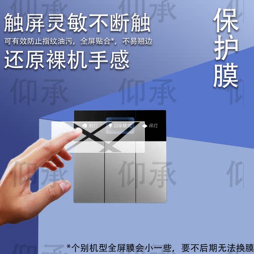 适用于领普屏显开关E5制面板贴膜领普E2Pro智能开关保护膜E2Lite智能控制面板屏幕非钢化膜语音控制面板防刮