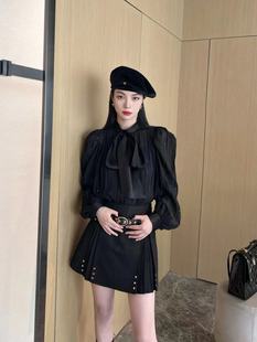 真丝吊带套装 小景家同款 朦胧感系带衬衫 高端16MM素绉缎 专柜款