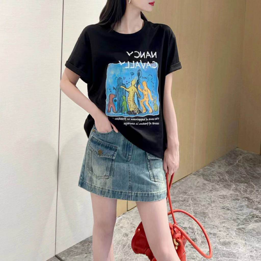短袖街头常规印花纯棉女
