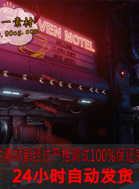 UE4赛博朋克场景城市场景霓虹灯CityPunk_Kitbash_Cyberpunk_City