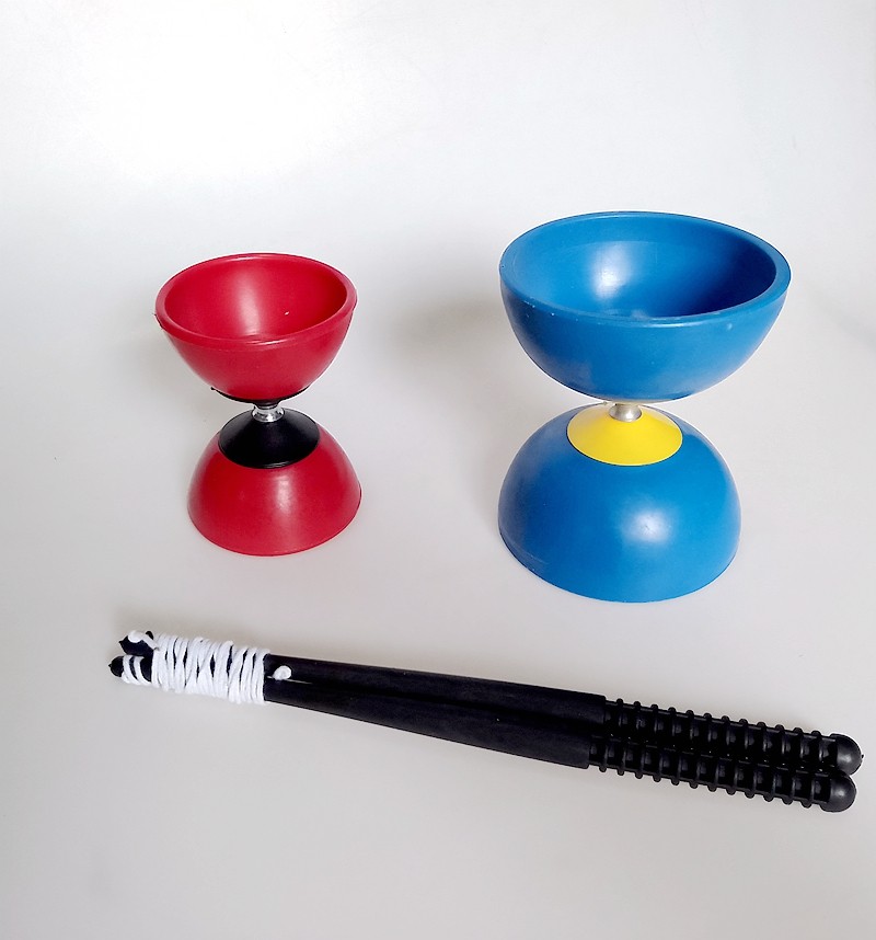 儿童大人户外运动玩具 耐摔皮碗空竹 双头扯铃配带杆线小号入门款