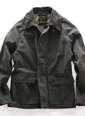 春秋复刻软帆布中长款双口袋机能夹克休闲男士耐磨防撕裂外套