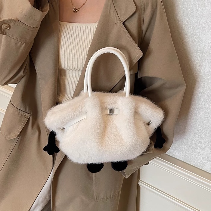 秋冬毛绒包包女2025新款日韩毛茸茸手拎包时尚百搭毛毛单肩斜挎包