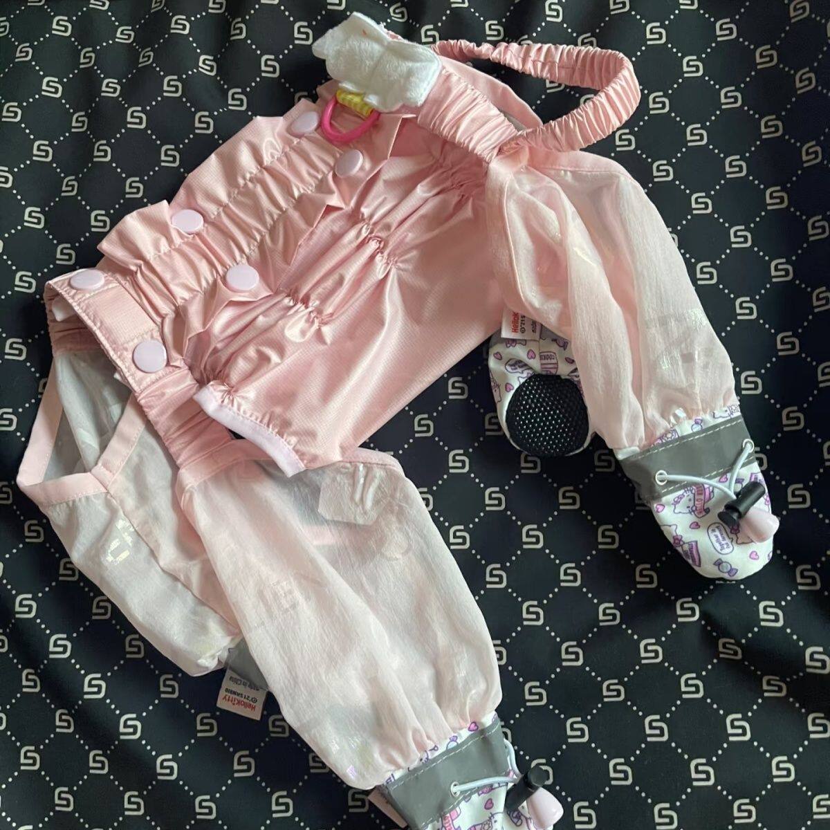 狗狗外出防脏防尿背带裤套中型小型犬泰迪连体裤脚套宠物连体鞋套