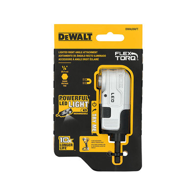 得伟DWALRAFT批头加长杆延长杆直角90度拐角器带LED灯照明小空间