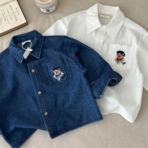 男童秋装牛仔衬衫韩系休闲衬衣