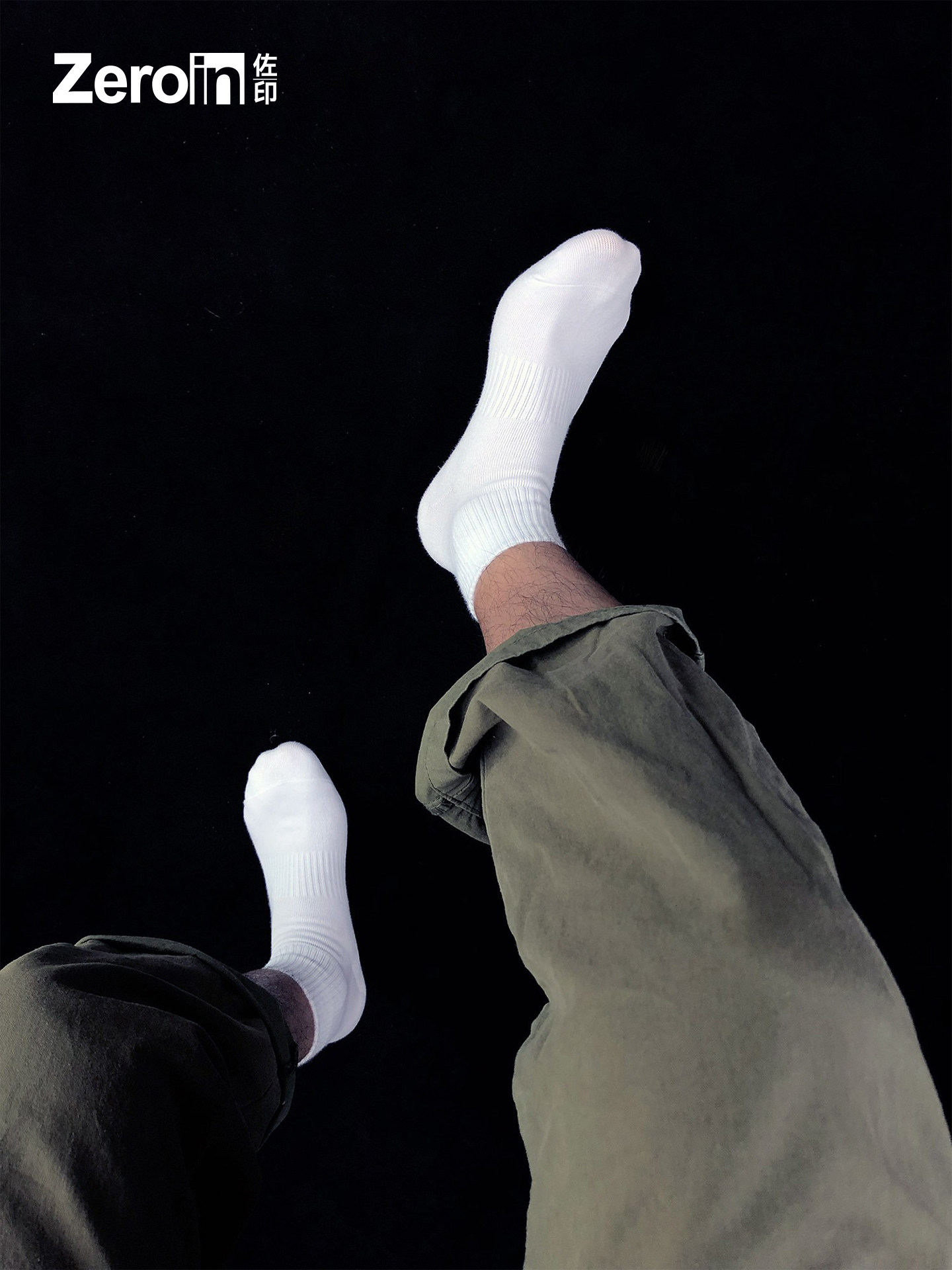佐印男士夏薄款短袜纯棉纱线运动抑菌防臭吸汗短筒女白色袜中筒袜
