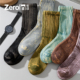 纯棉袜中筒堆堆袜粗针潮袜男士 佐印袜子男款 扎染冬季 透气抗菌长袜