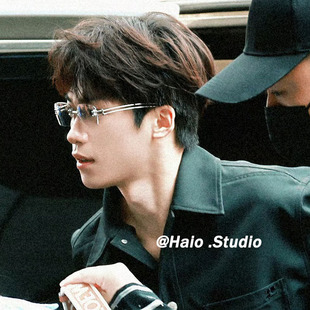 梓渝同款gm金属眼镜男韩版个性无边框平光镜女高级感ins配近视镜