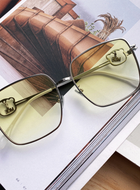 王栎鑫同款方框渐变黄墨镜男