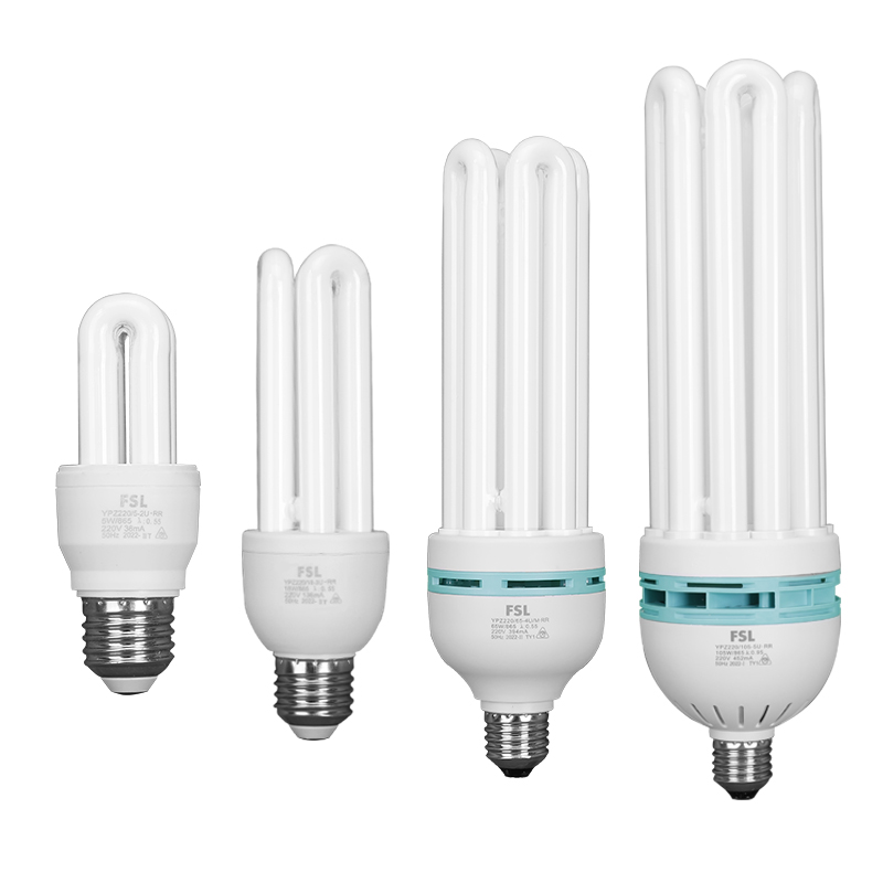 Foshan Lighting 2U3U energy-saving lamp e27 electronic spiral mouth fluorescent bulb household straight tube high-power light source