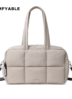 Comfyable旅行托特包大容量手提行李袋健身运动包出差男女褐灰