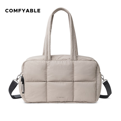 Comfyable旅行托特包大容量手提行李袋健身运动包出差男女褐灰