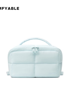 Comfyable化妆包便携大容量手提化妆品收纳包旅行通勤可爱蓝色