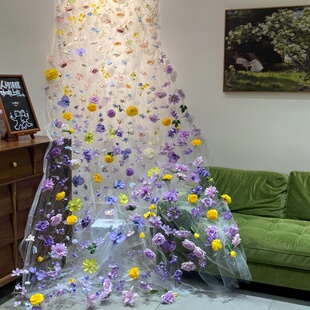 春天装饰铁丝网花艺仿真花花墙插花网幼儿园环创悬浮花朵门头布置